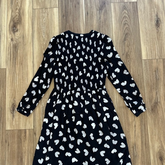 Anthropologie Maeve womens benet black white heart dress size small - Picture 5 of 5